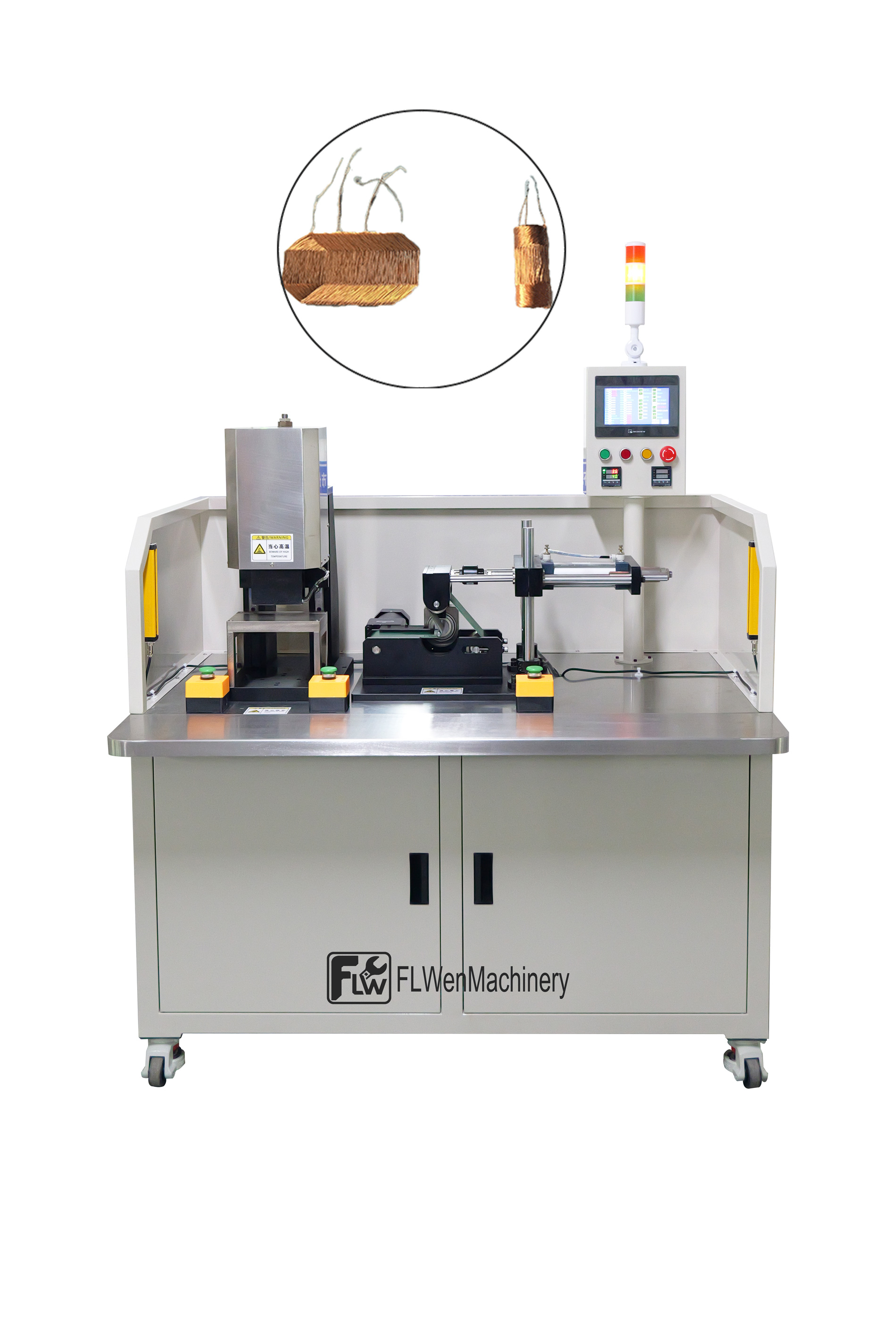 Hollow coil flattening and rolling machine